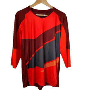 Pearl Izumi red 3/4 length sleeve mountain biking jersey. Size M